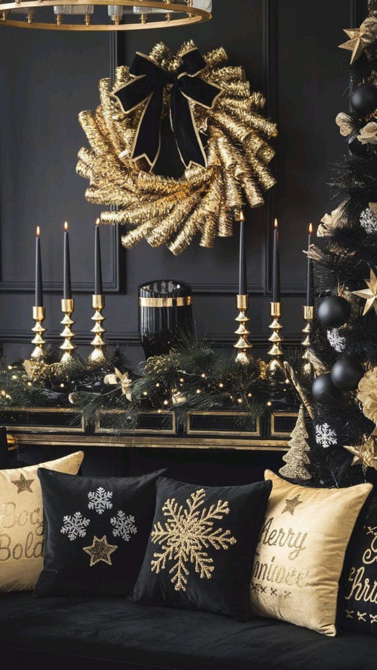 Luxurious Black and Gold Holiday Lounge