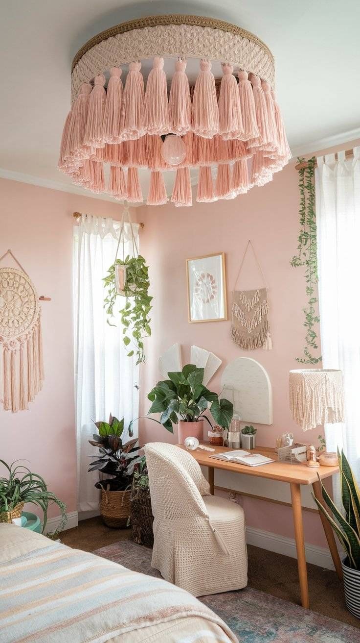 Macramé Tassel Ceiling Light