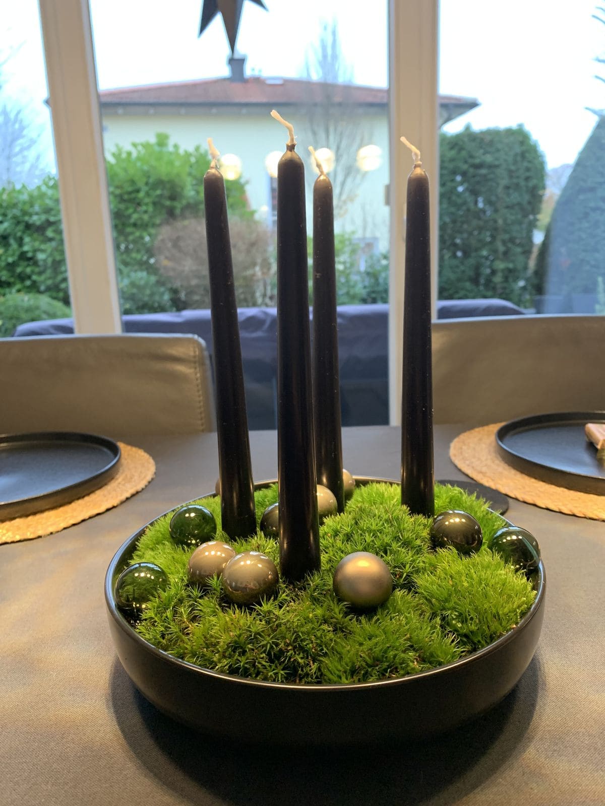 Modern Black Candle Centerpiece