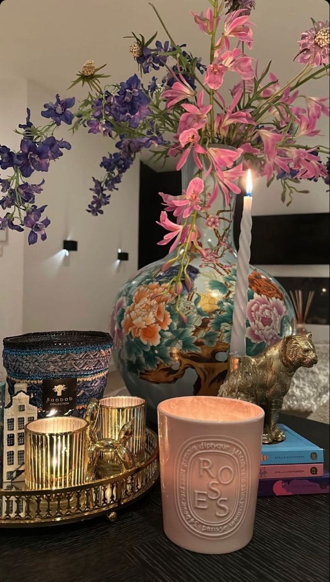 Oriental Vase and Candle Glow