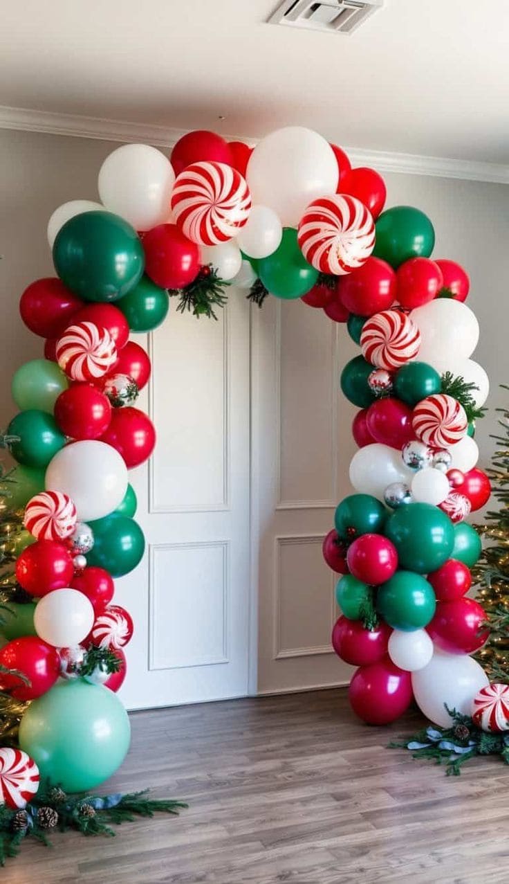 Peppermint Balloon Christmas Arch