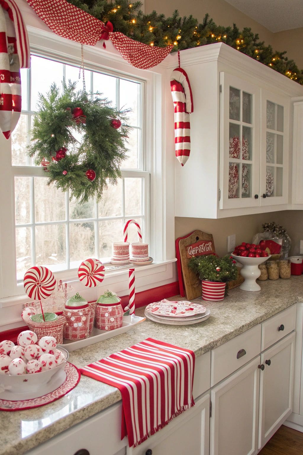 Peppermint Candy Cane Christmas Corner