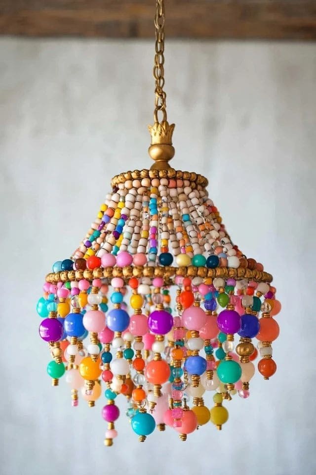 Playful Beaded Christmas Chandelier