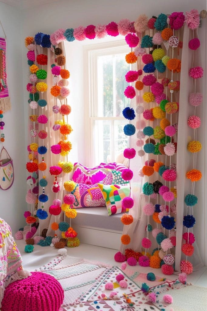 Playful Pom-Pom Curtain Magic
