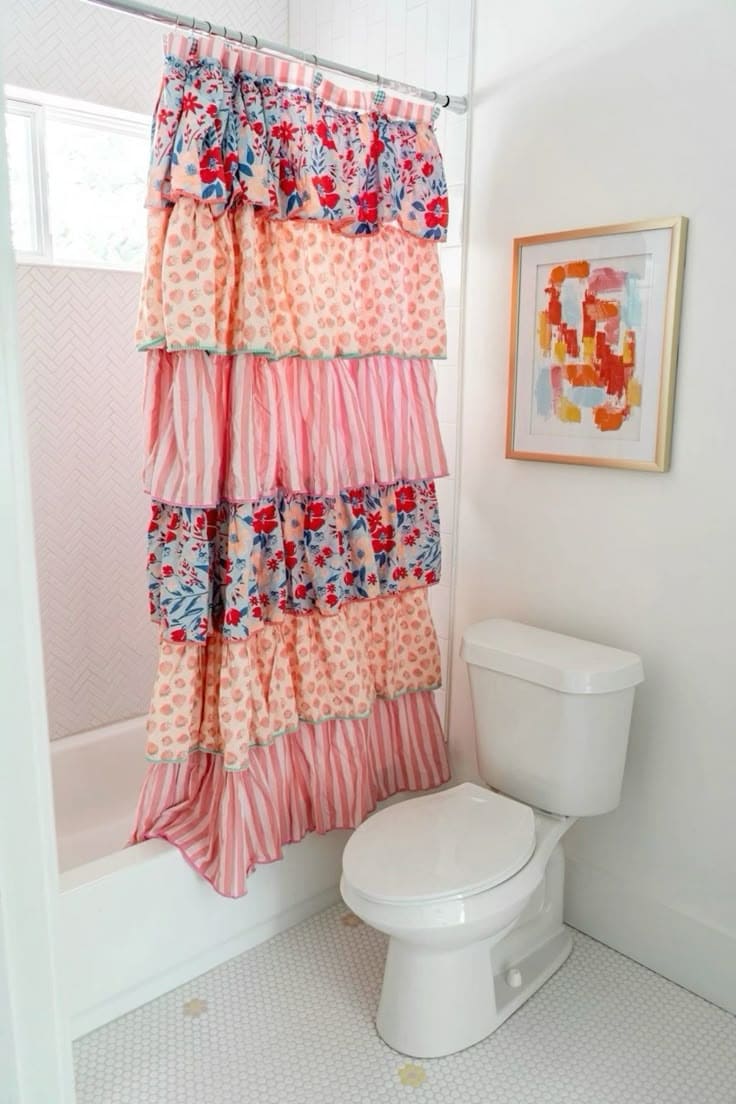 Playful Ruffled Shower Curtain