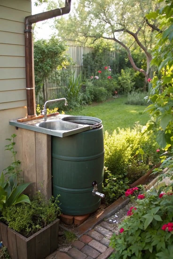 Rainwater Harvesting with Garden Barrel