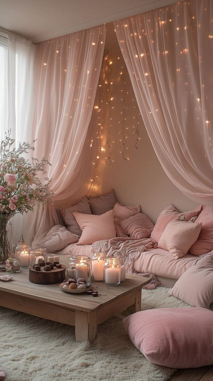 Romantic Pink Canopy Lounge