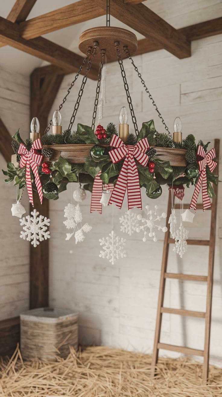 Rustic Charm with Candy Cane Bows
