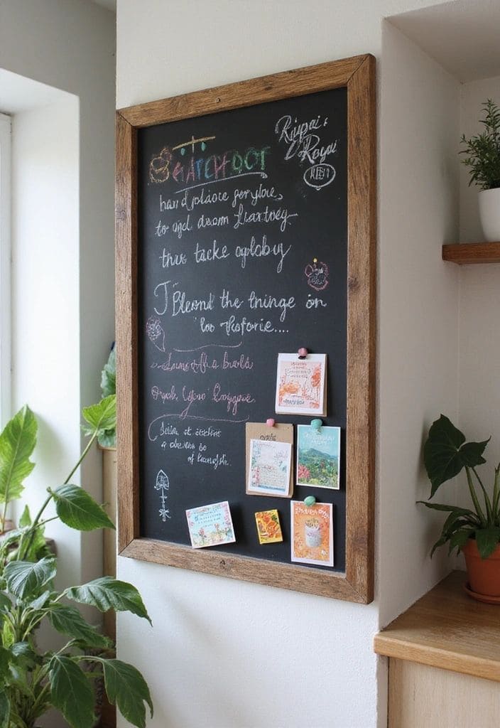 Rustic Framed Chalkboard Corner