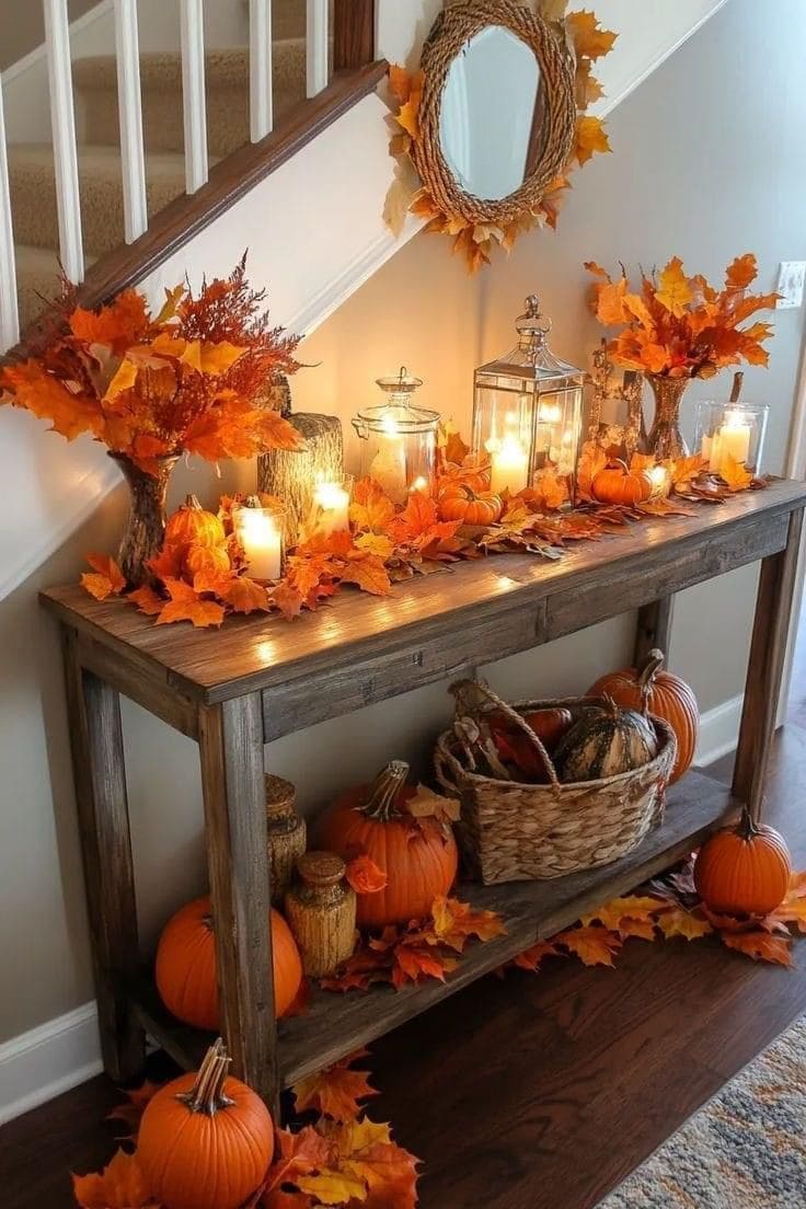 Rustic Thanksgiving Entryway Display