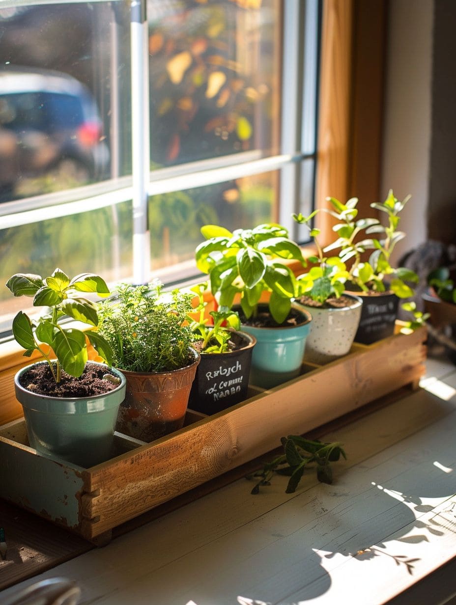 Rustic Windowsill Herb Box