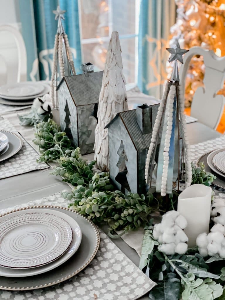 Rustic Winter Village Centerpiece