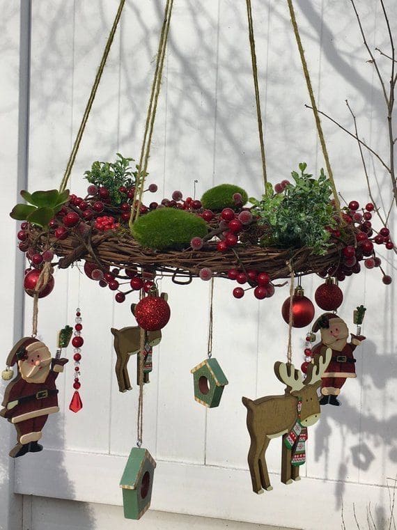 Rustic Woodland Christmas Chandelier