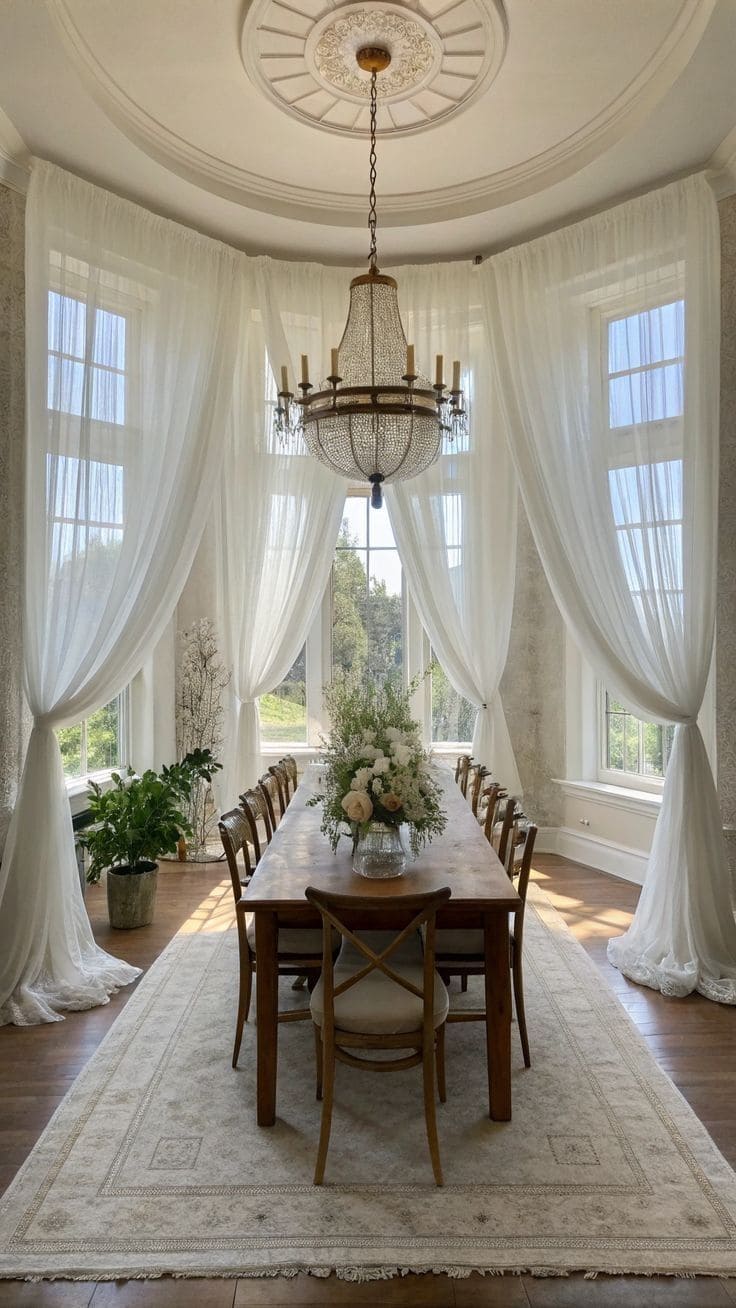 Sheer Elegance Dining Curtains