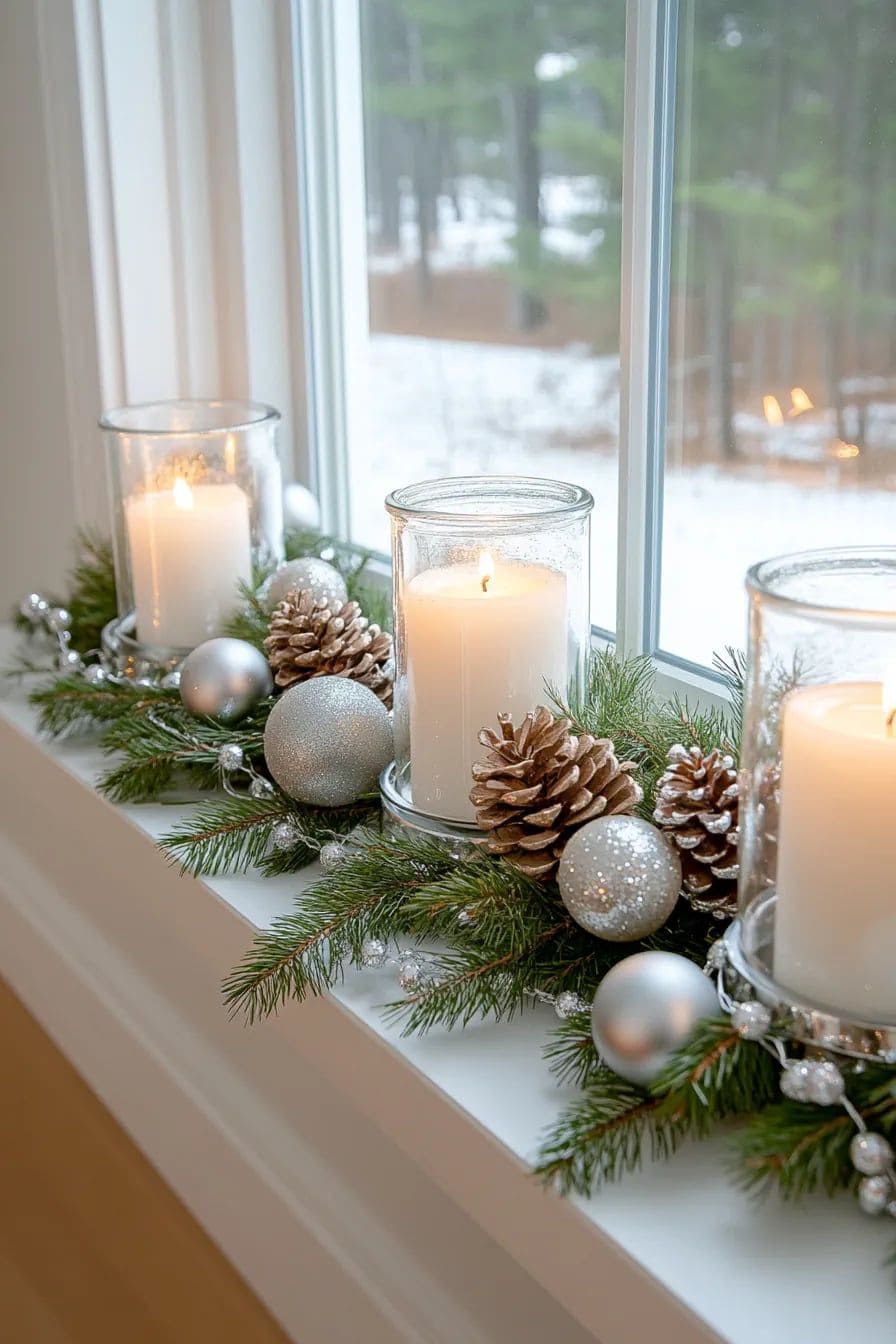 Silver Pinecone Winter Charm