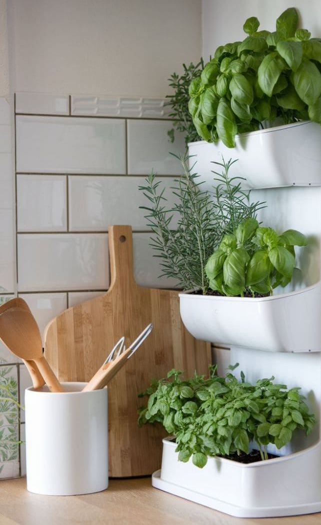 Sleek Vertical Kitchen Herb Tower