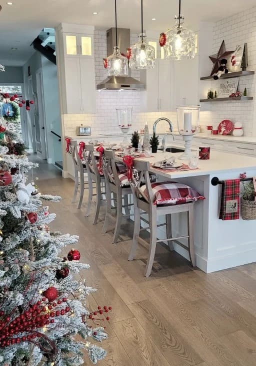 Snow-Kissed Christmas Kitchen Glow