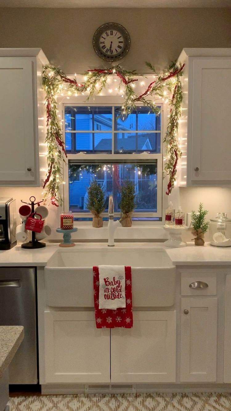 Sparkling Christmas Kitchen Window