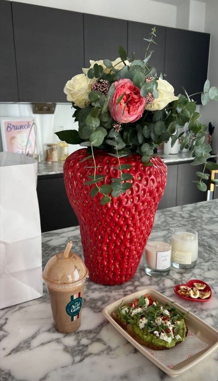 Strawberry Vase Bloom Arrangement