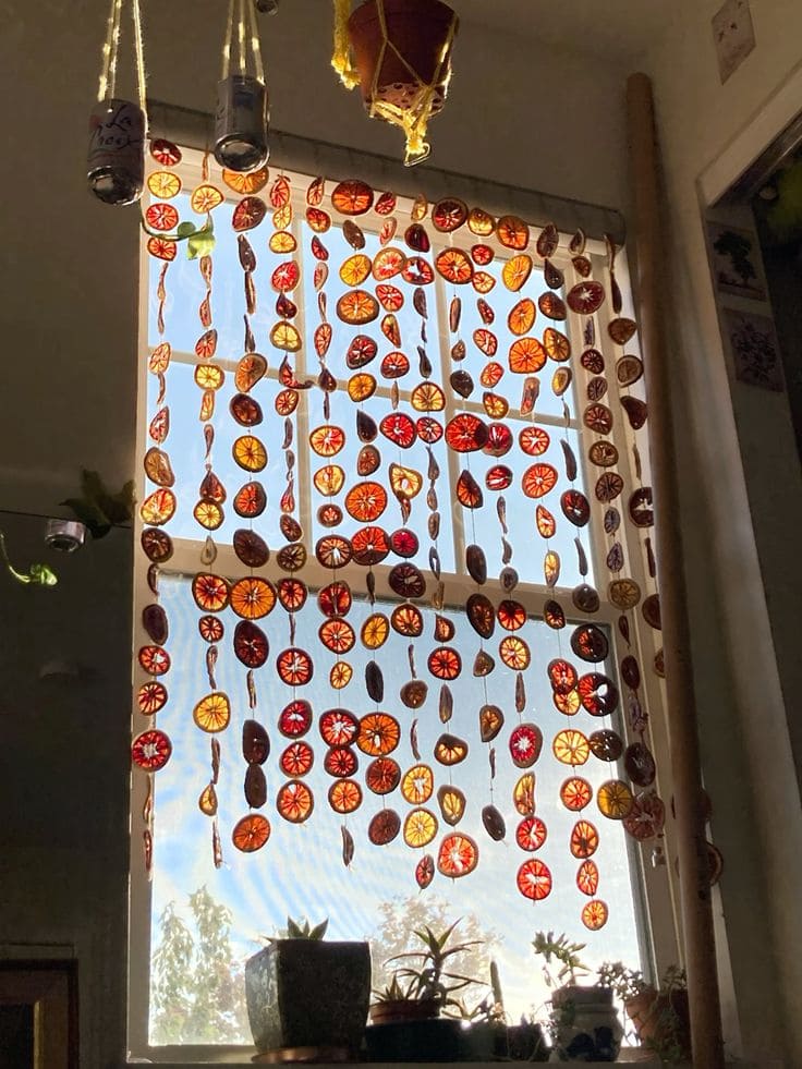 Sunlit Citrus Slice Curtain