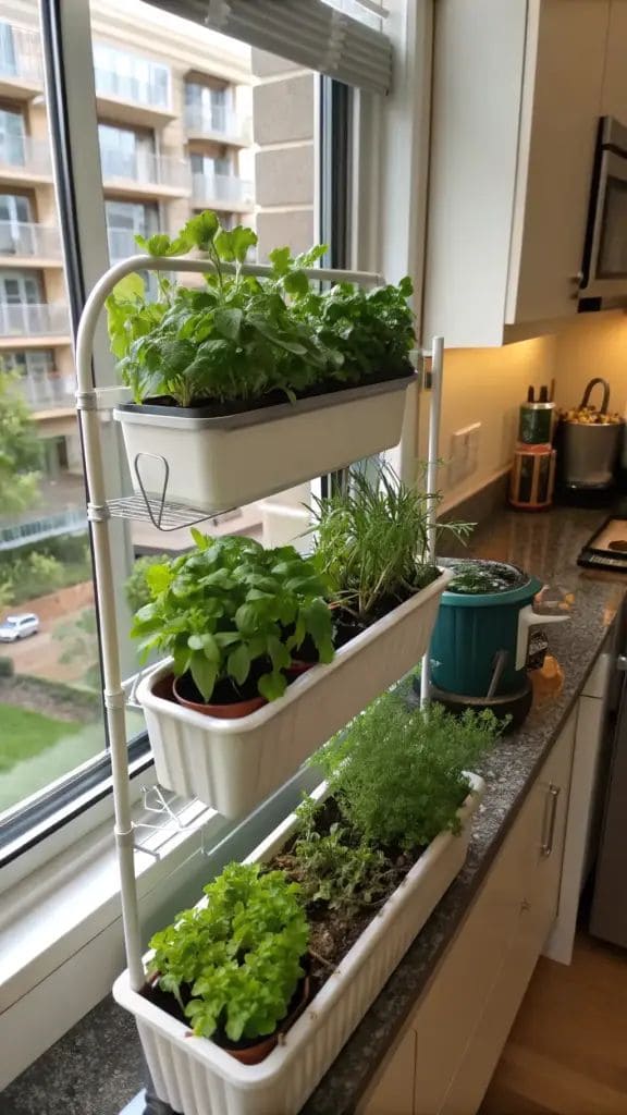 Tiered Windowsill Herb Garden