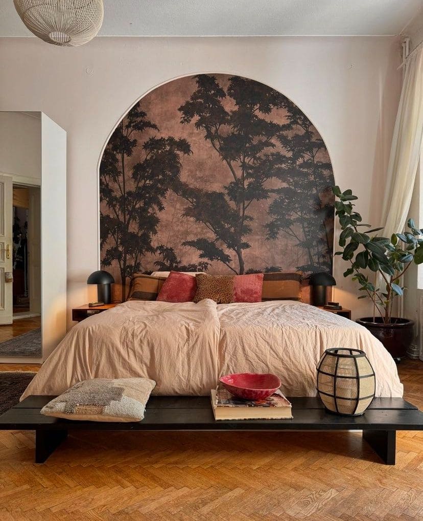 Tranquil Bedroom with Nature Mural