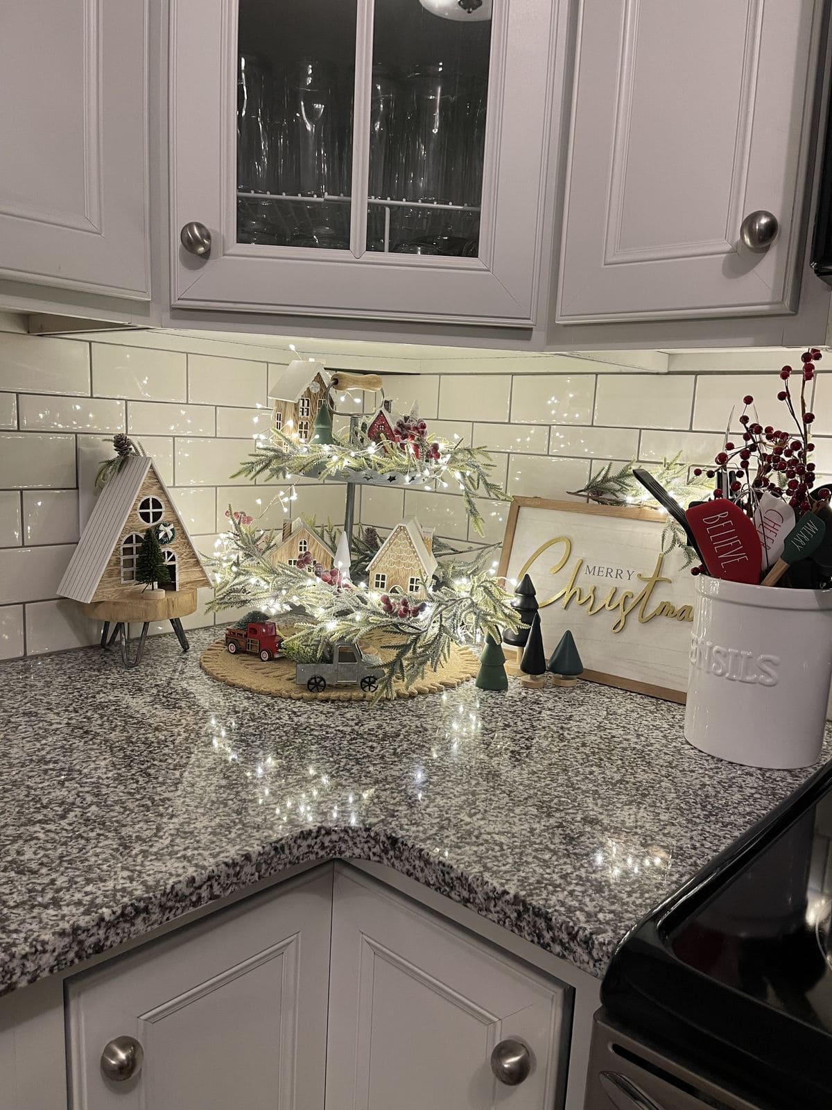 Twinkling Christmas Village Display