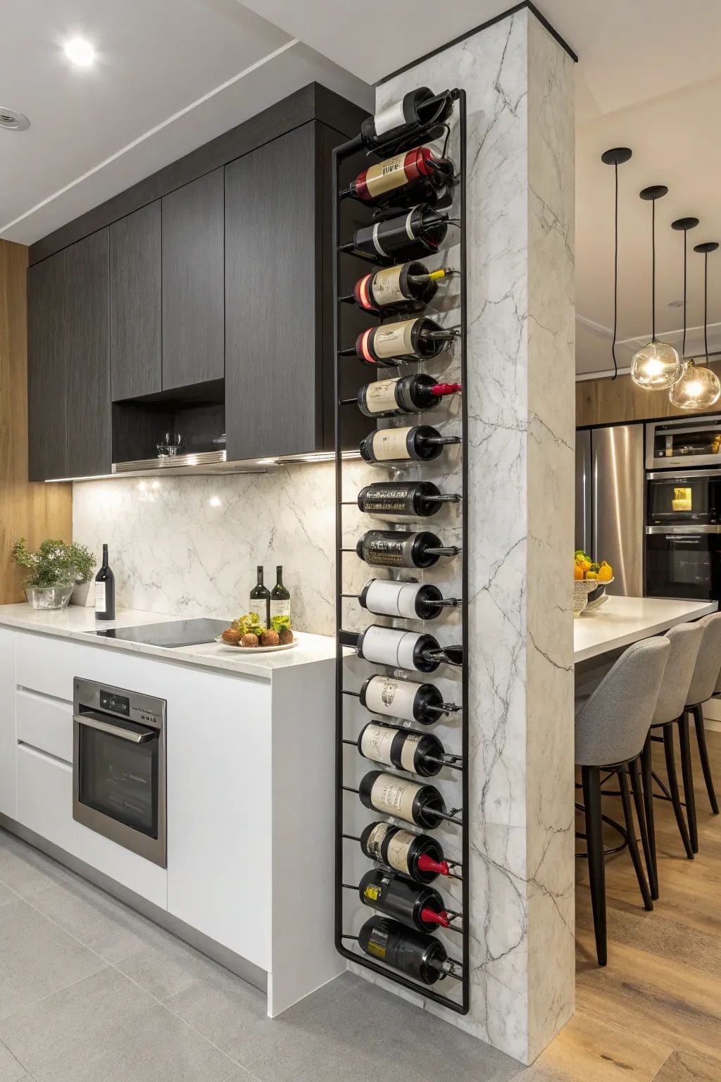 Vertical Kitchen Wine Rack Display