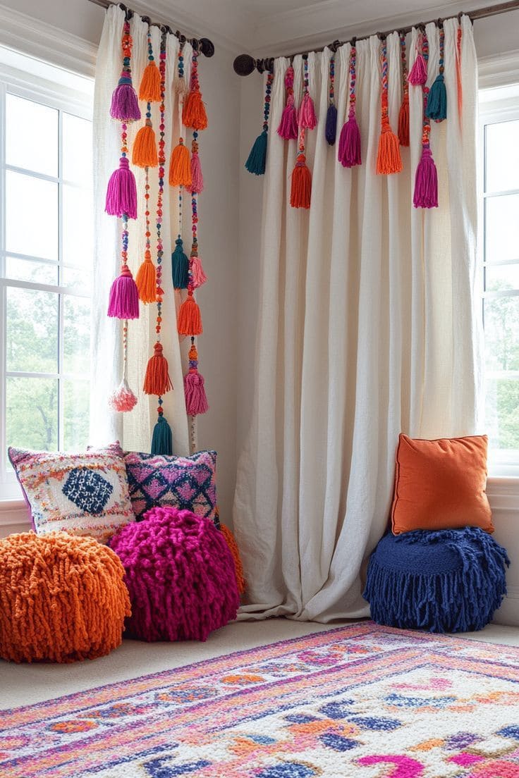 Vibrant Tassel Curtain Magic