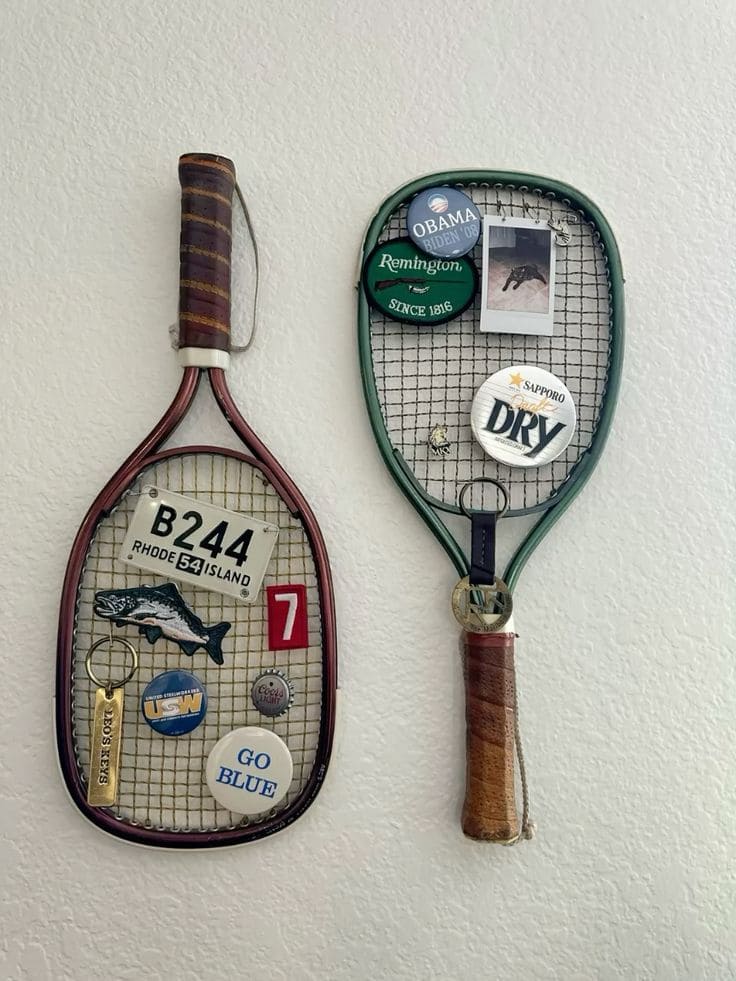 Vintage Racket Wall Organizer