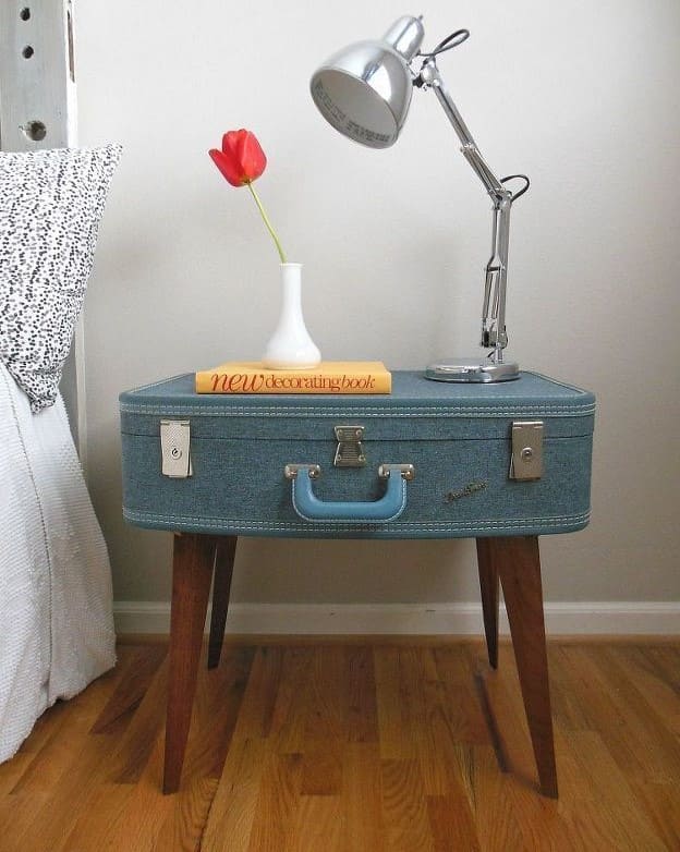 Vintage Suitcase Nightstand Charm