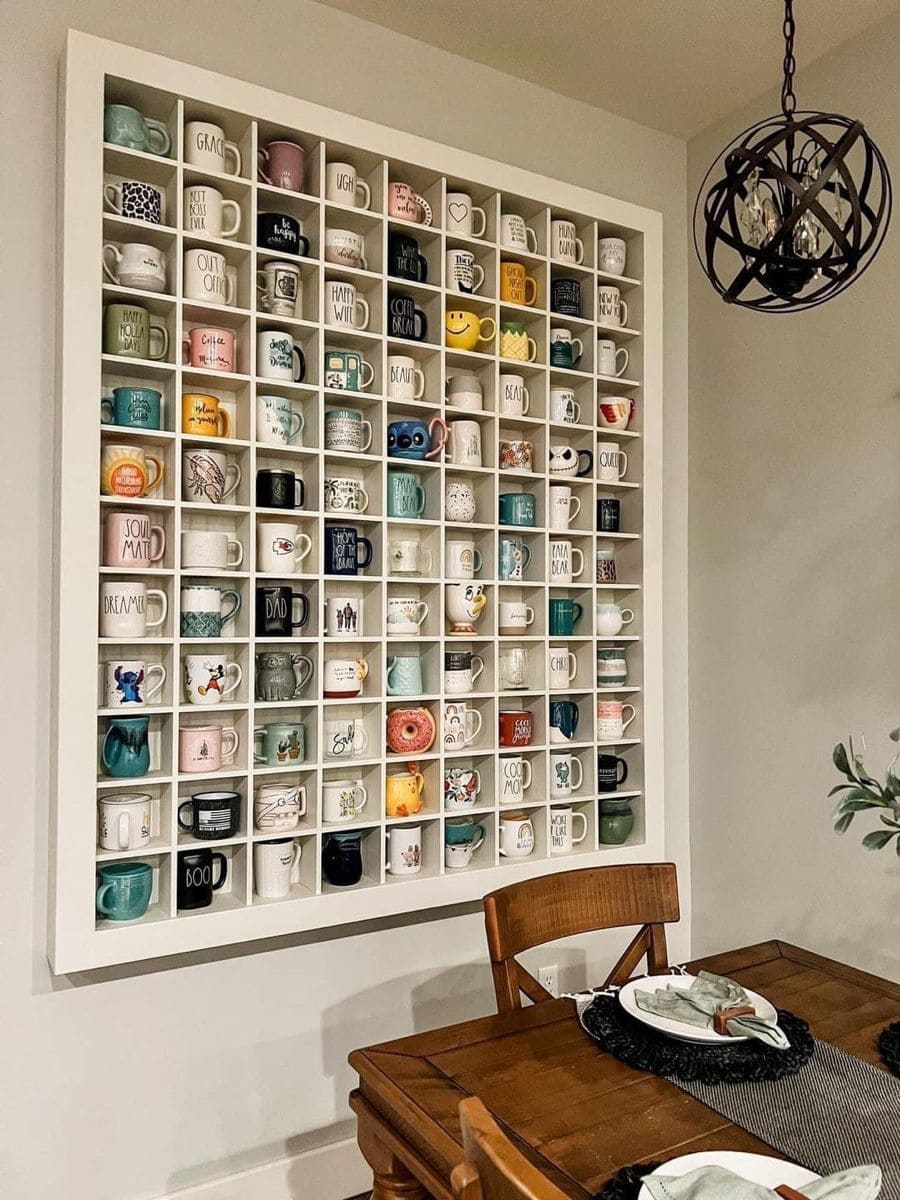Wall-Mounted Mug Display Shelf