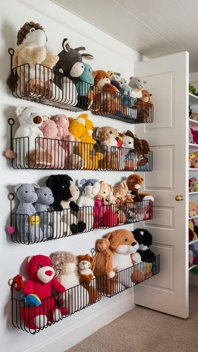 Wall-Mounted Toy Basket Storage