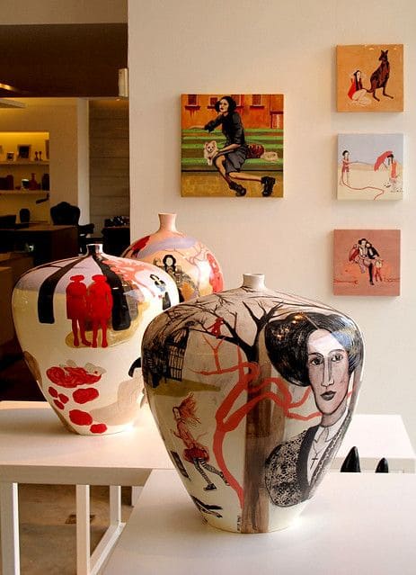 Artistic Vases with Hand-Painted Designs