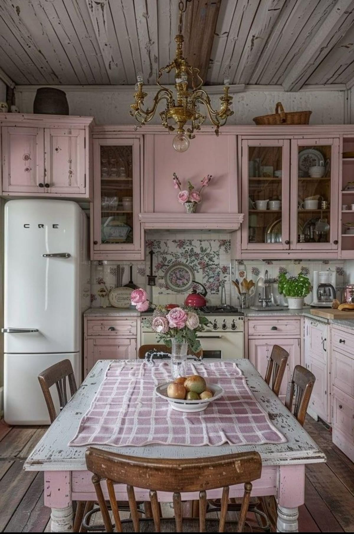 Blush Vintage Cottage Kitchen