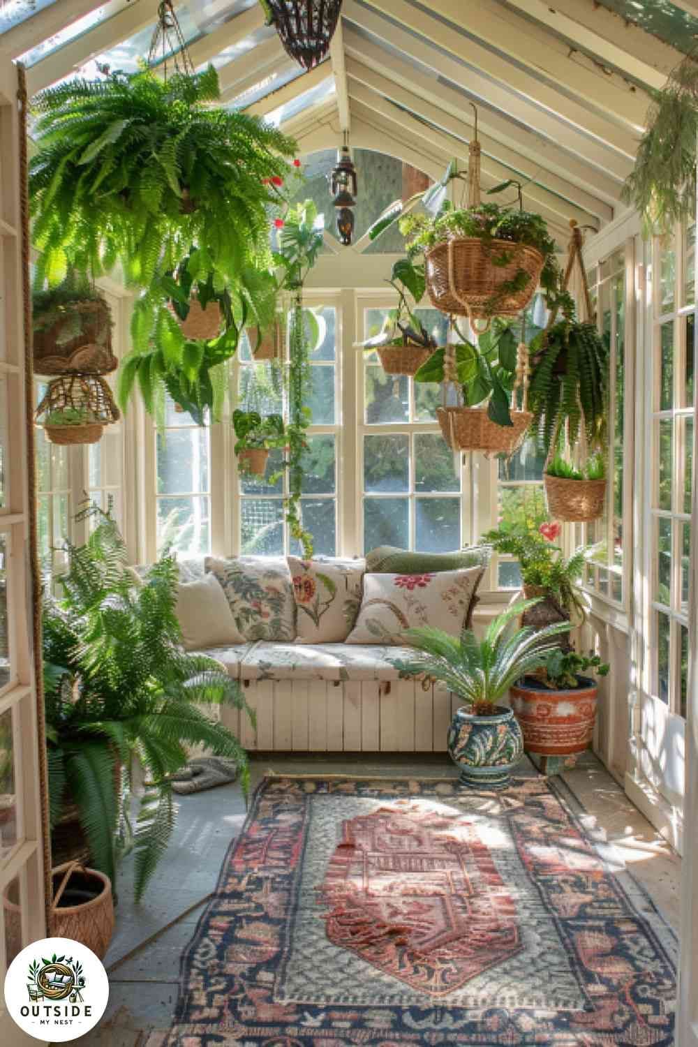 Bohemian Botanical Sunroom Nook