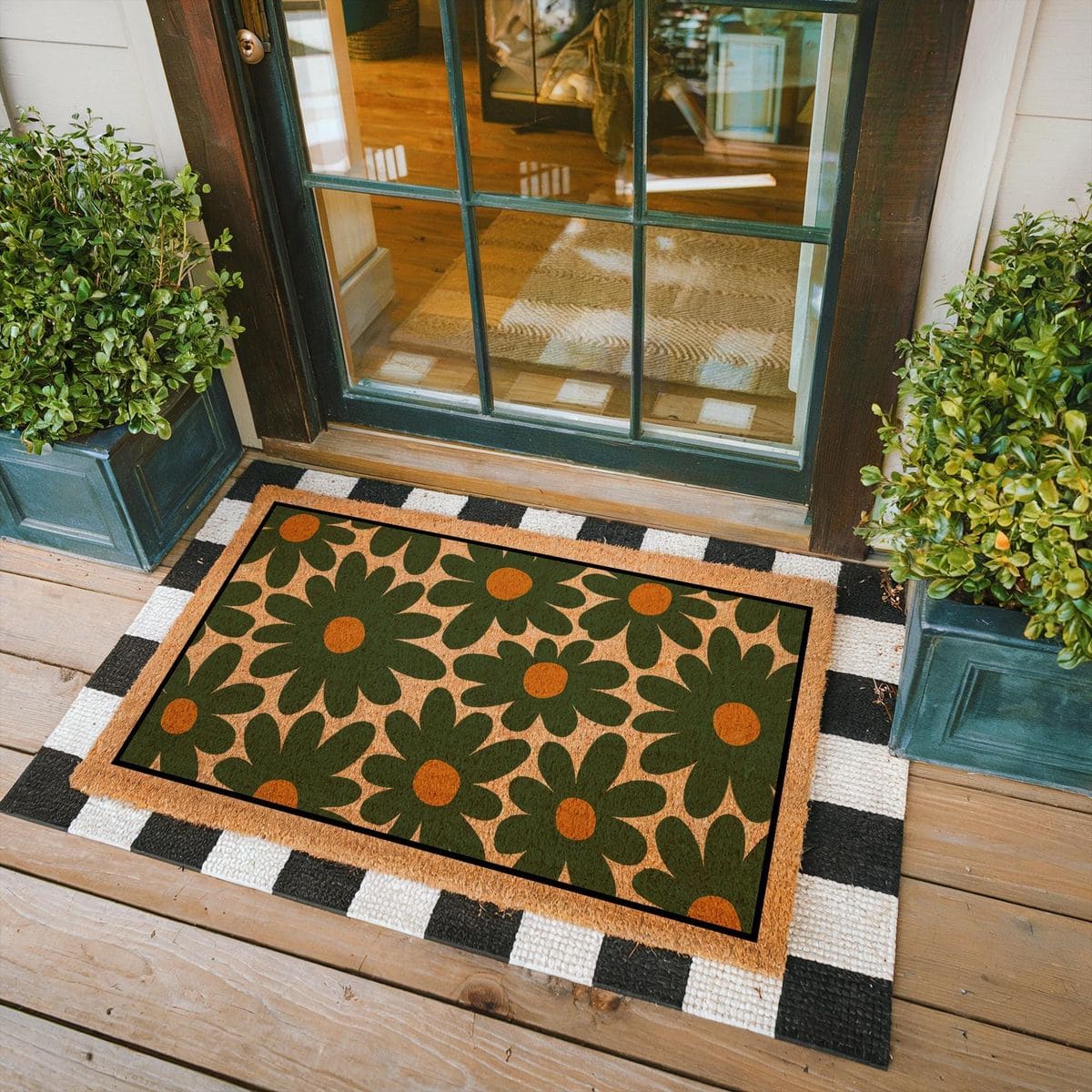 Bold Blooms Layered Doormat Design