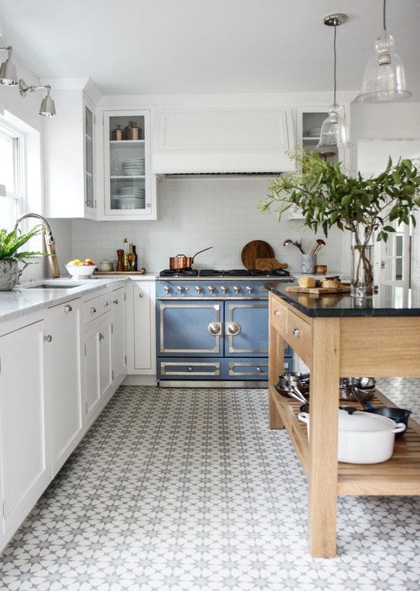 Classic Blue Charm Kitchen Floor