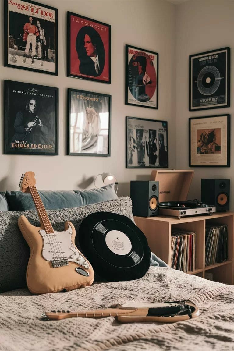 Classic Rock-Inspired Bedroom Corner