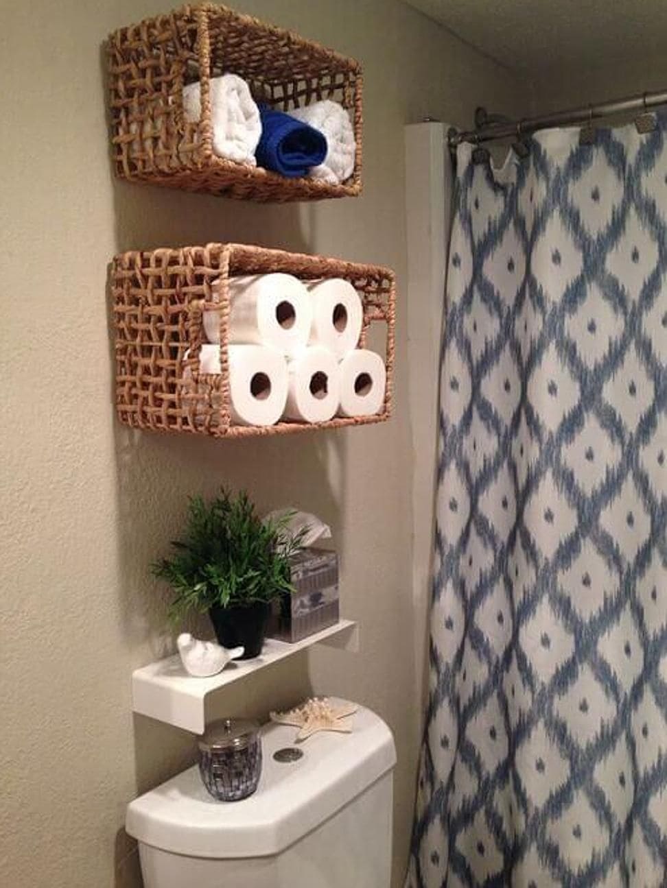 Coastal Basket Storage Setup