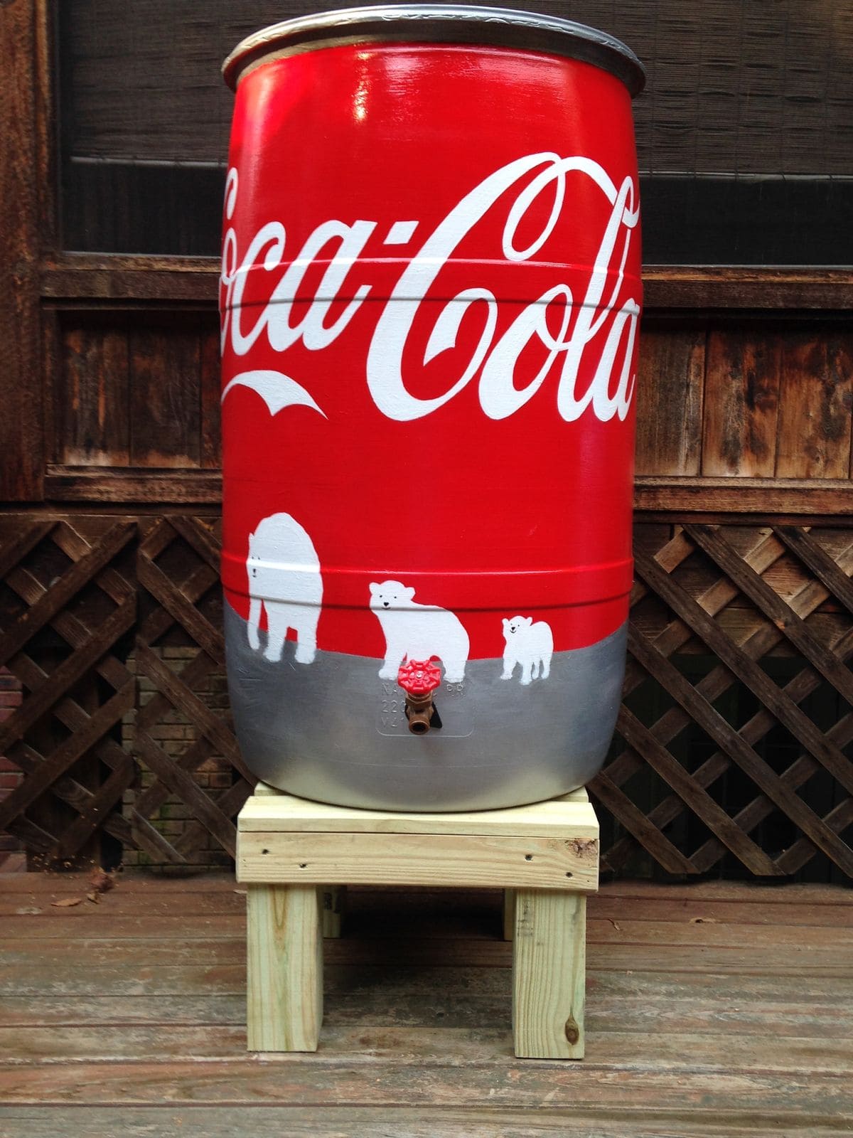 Coca-Cola Inspired Rain Barrel Design