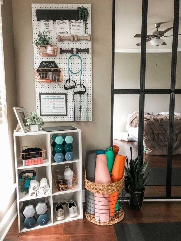 Compact Pegboard Workout Zone
