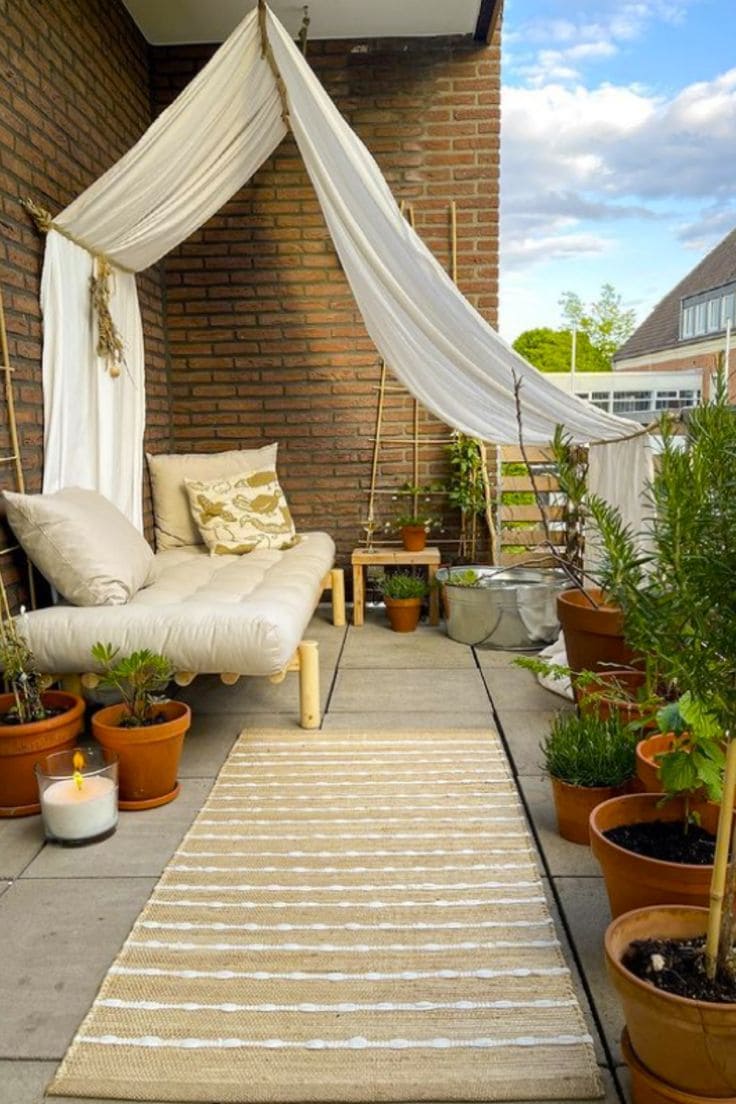 Cozy Canopy Corner Balcony