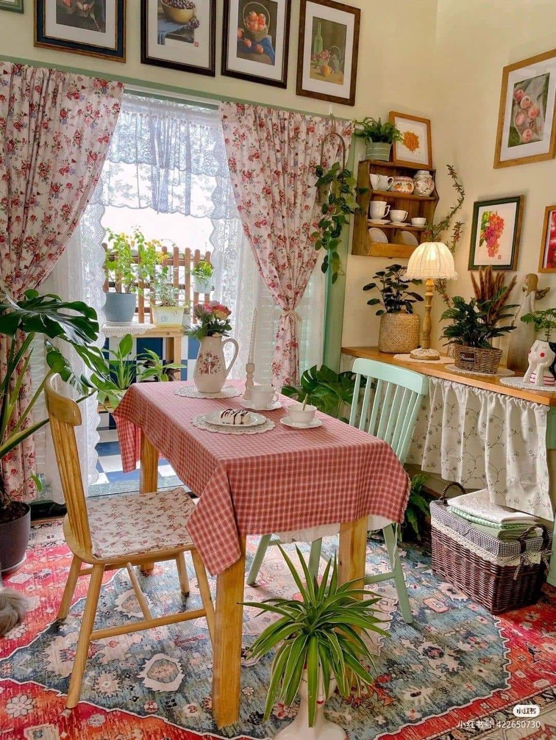 Cozy Gingham Corner Kitchen