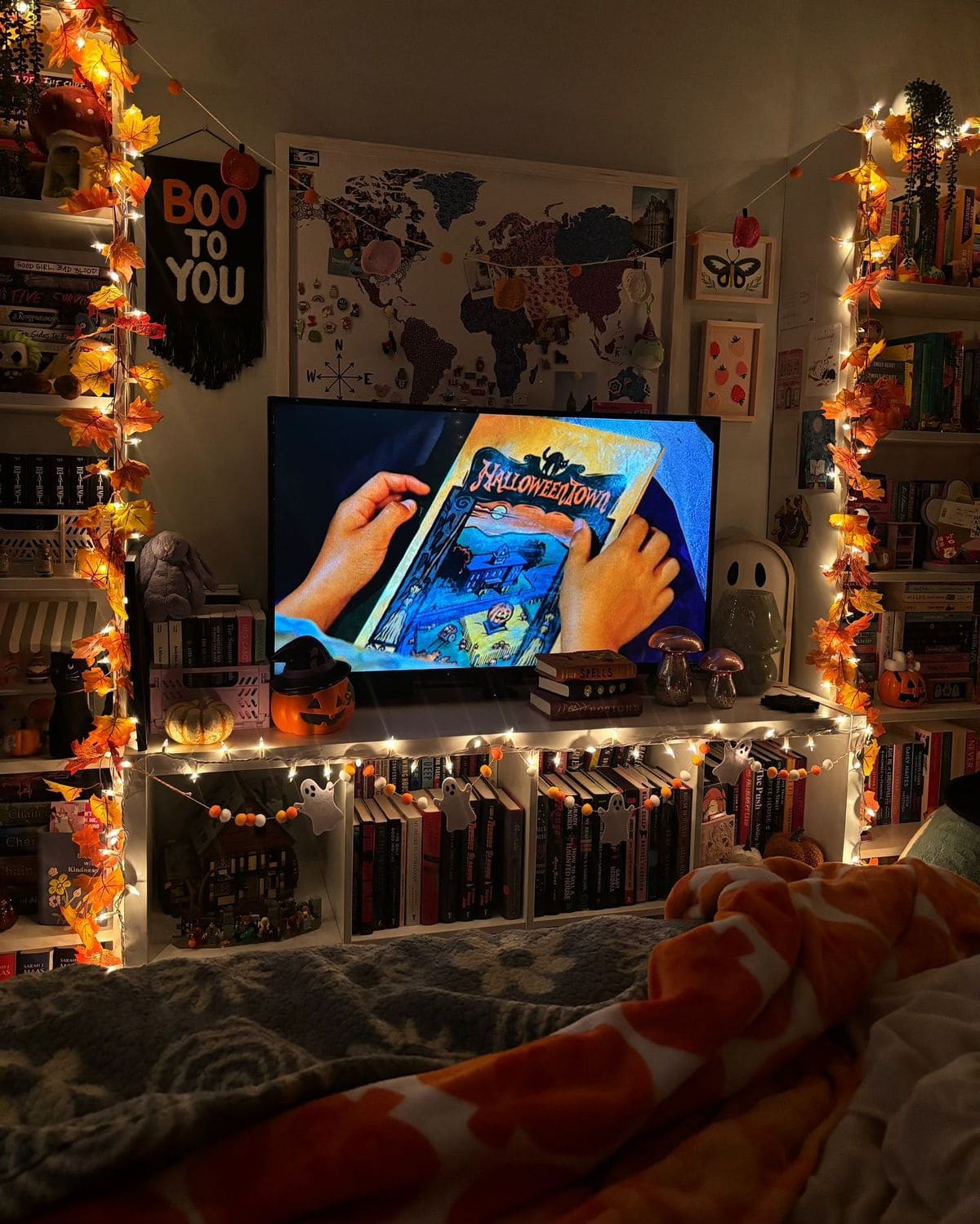 Cozy Halloween Movie and Reading Nook