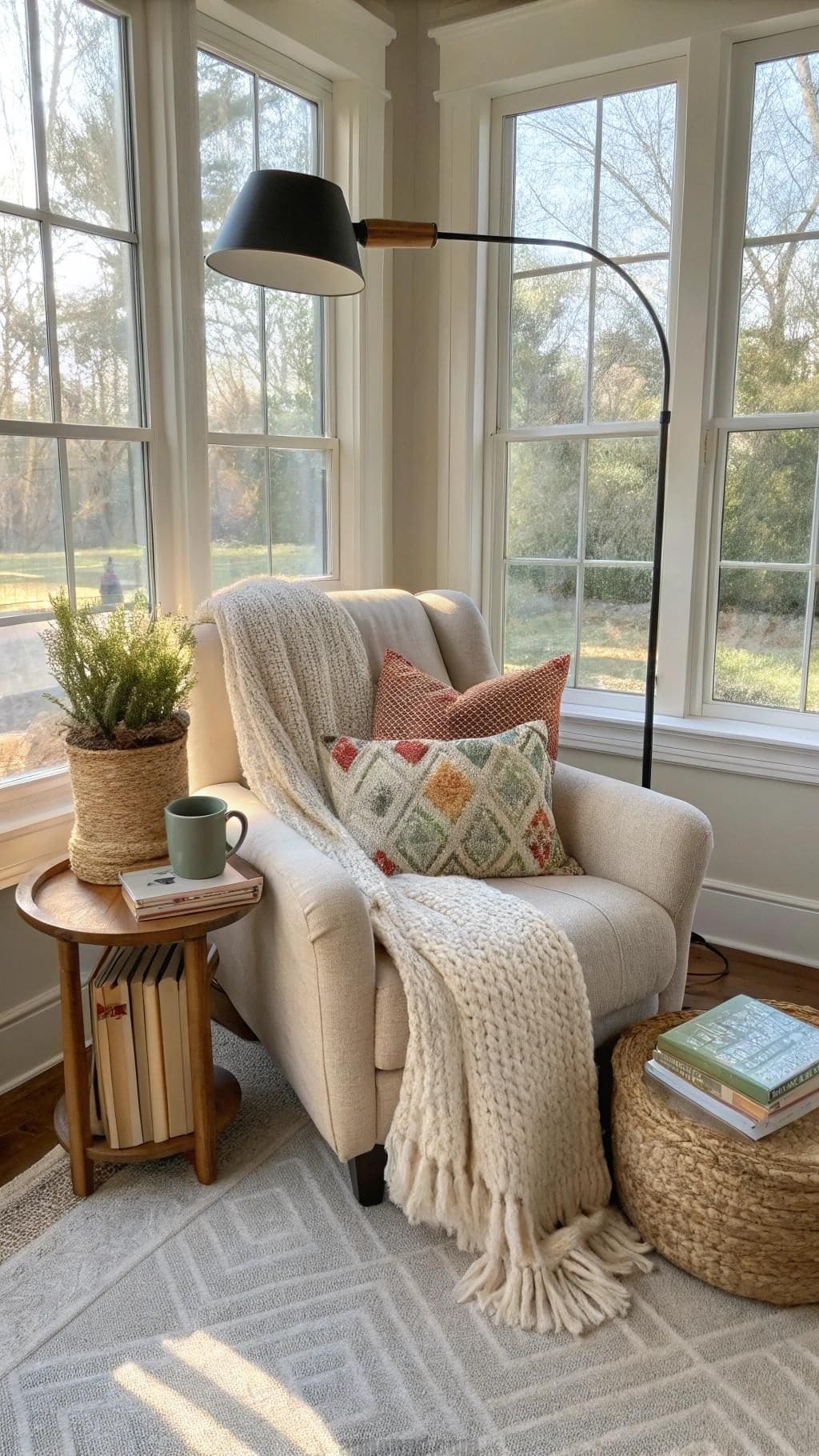 Cozy Reading Corner Sunroom