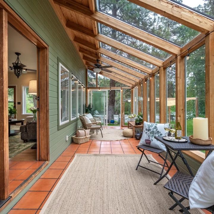 Cozy Woodland Glass Sunroom