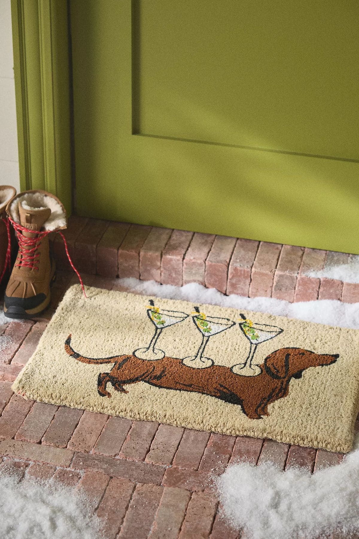 Dachshund Martini Welcome Mat