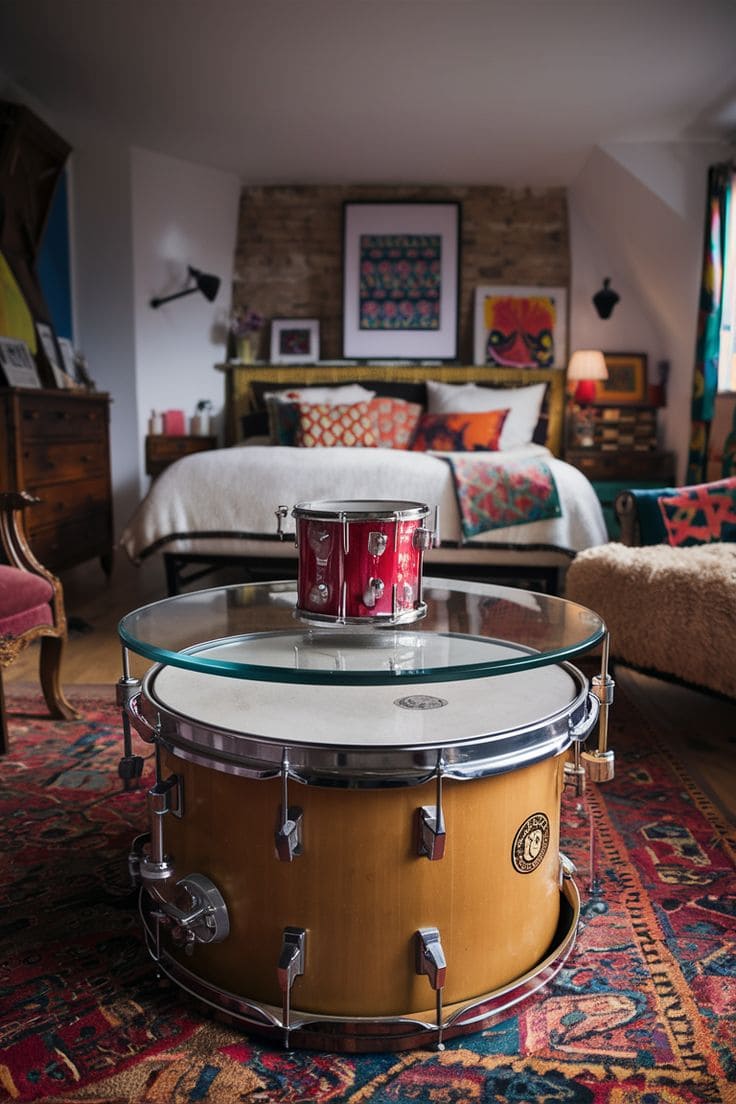 Drum-Inspired Boho Bedroom Design