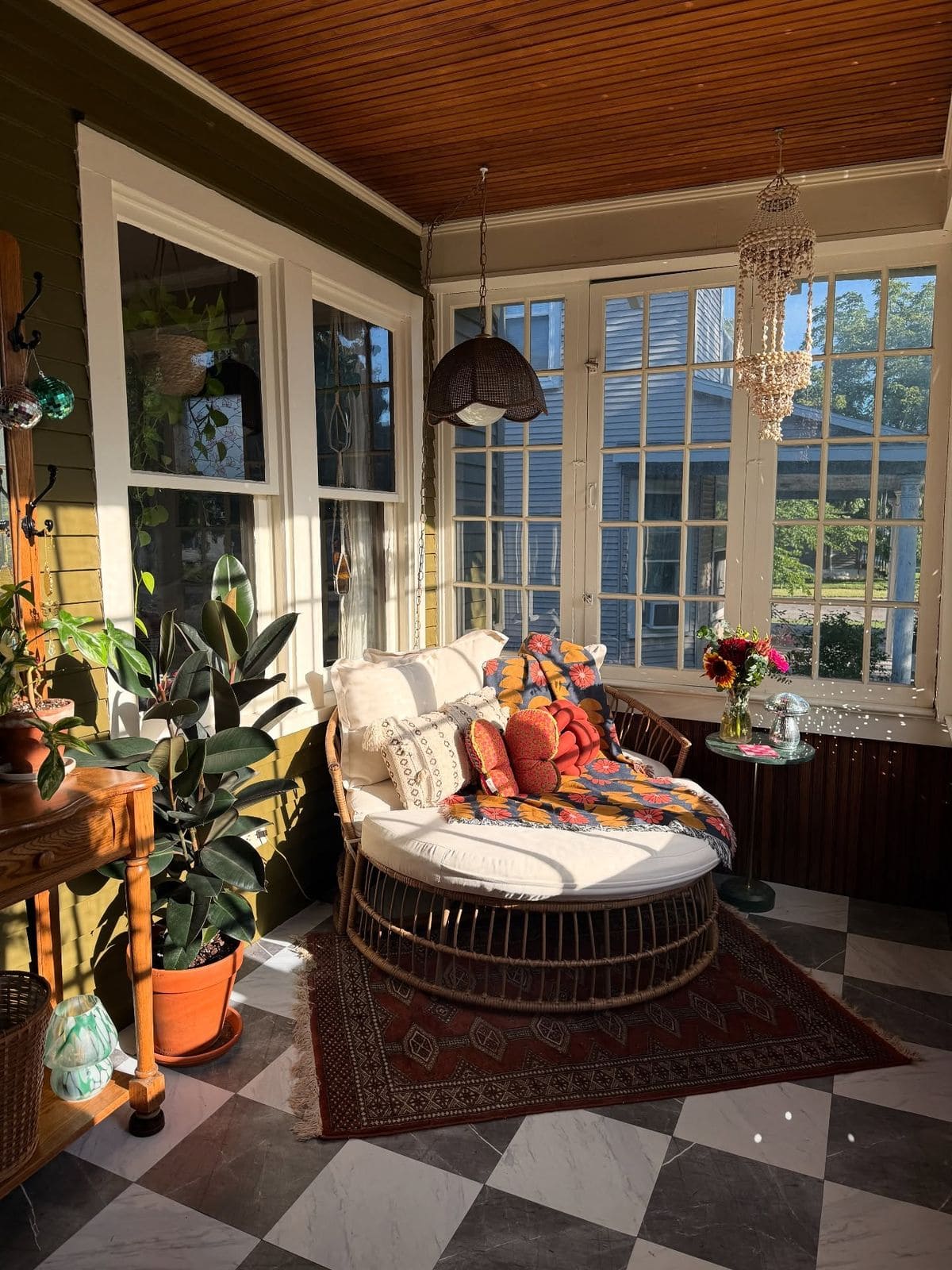 Eclectic Vintage Sunroom Corner